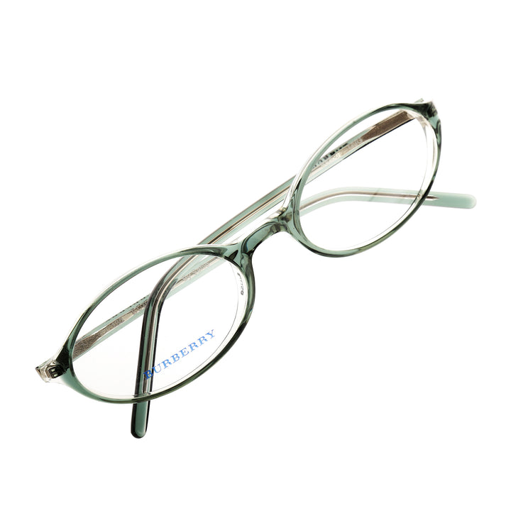 Burberry 90s Bottle Green Oval zielone owalne okulary widok pod kątem