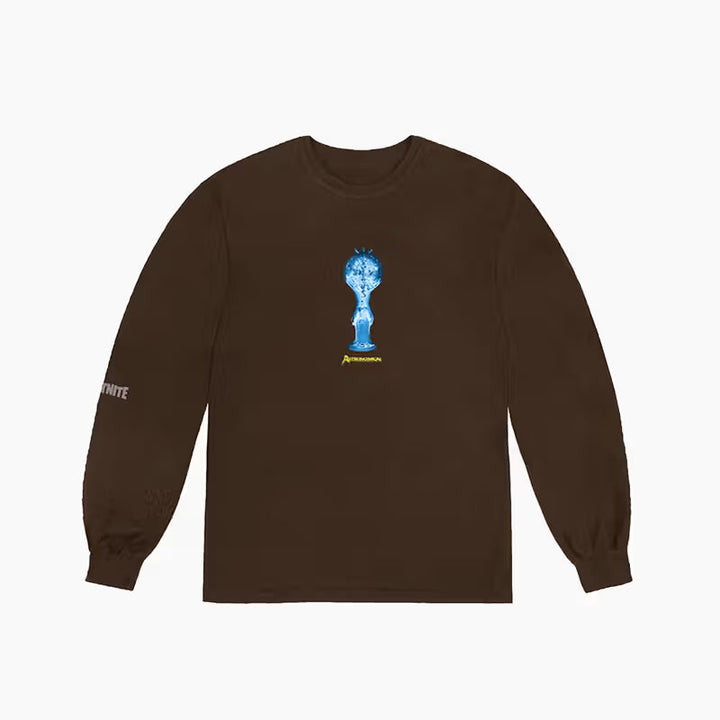 Cactus Jack Astronomical Fortnite Long Sleeve Shirt Brown N-Hype Streetwear.