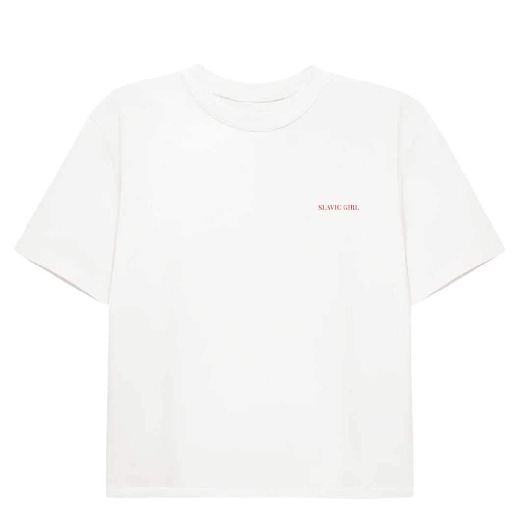 Cafe Societe Cropped T-shirt Slavic Girl White N-Hype Women's Tee Shirt