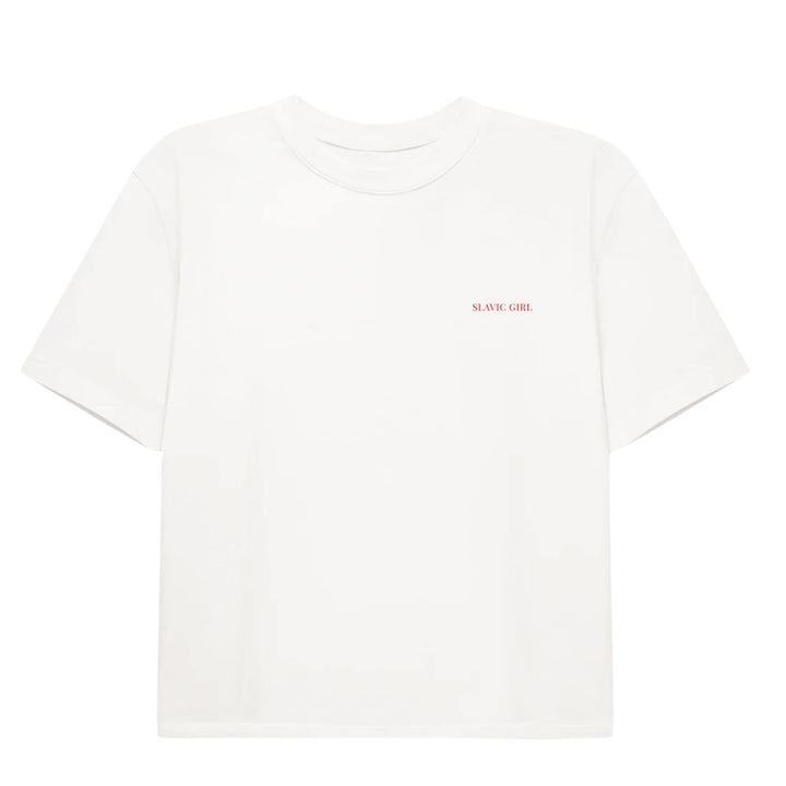Cafe Societe Cropped T-shirt Slavic Girl White N-Hype Women's Tee Shirt