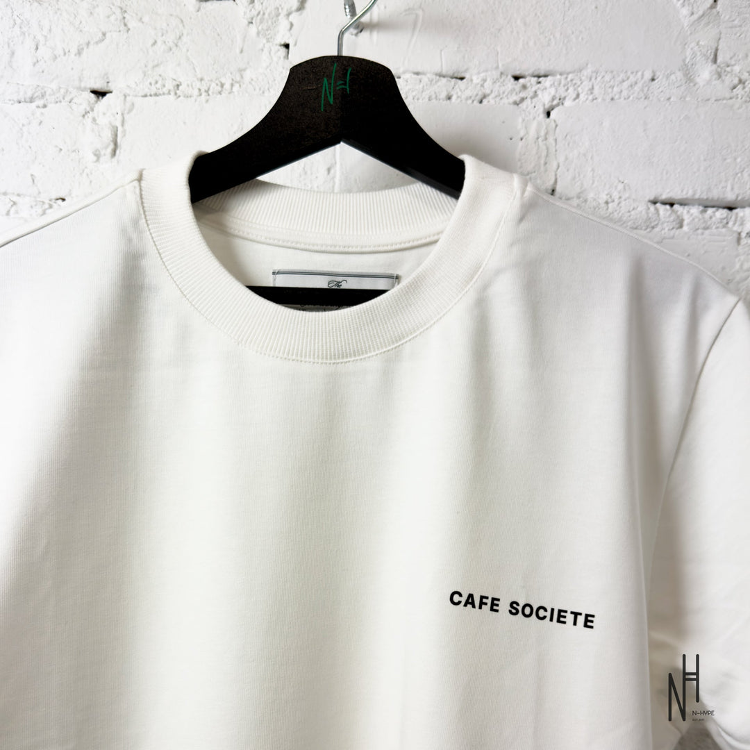 Cafe Societe T-shirt Chandalier biała marki N-Hype
