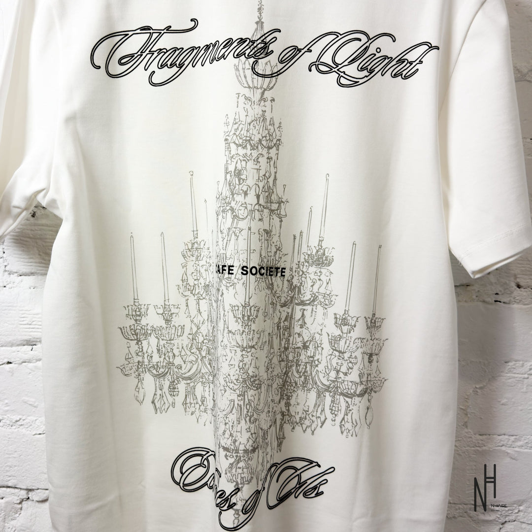Cafe Societe T-shirt Chandalier biała męska N-Hype