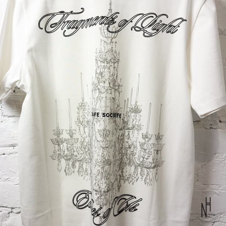 Cafe Societe T-shirt Chandalier biała męska N-Hype