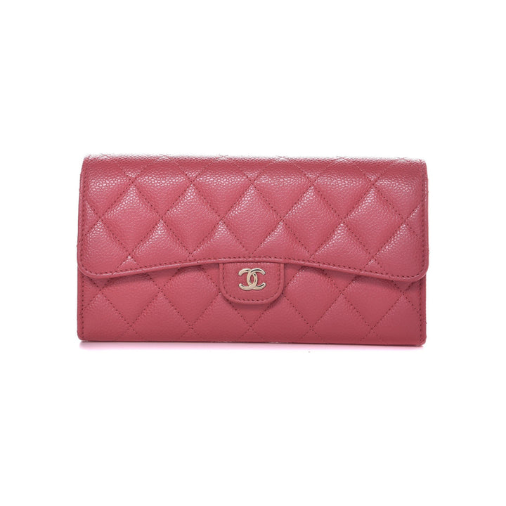 CHANEL Caviar Quilted Long Flap Wallet Pink Vintage torby N-Hype Łódź Polska