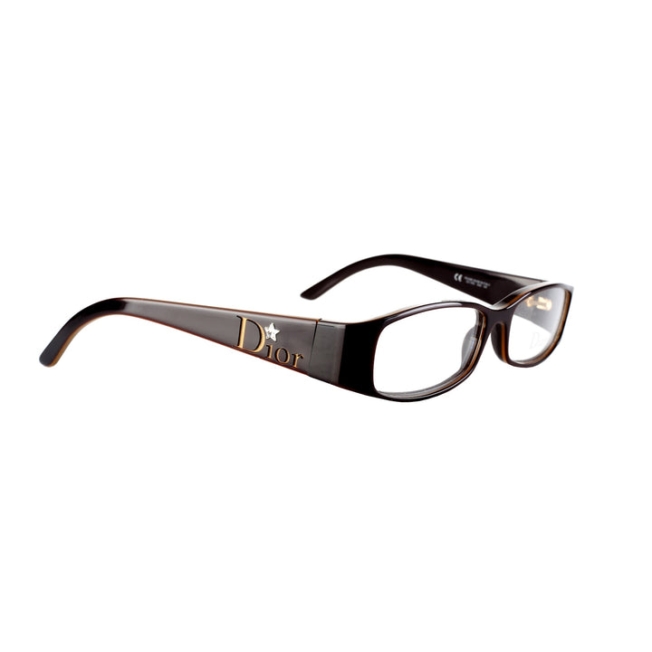 Christian Dior 00s Brown Crystal Star Flat profil z kryształową gwiazdą