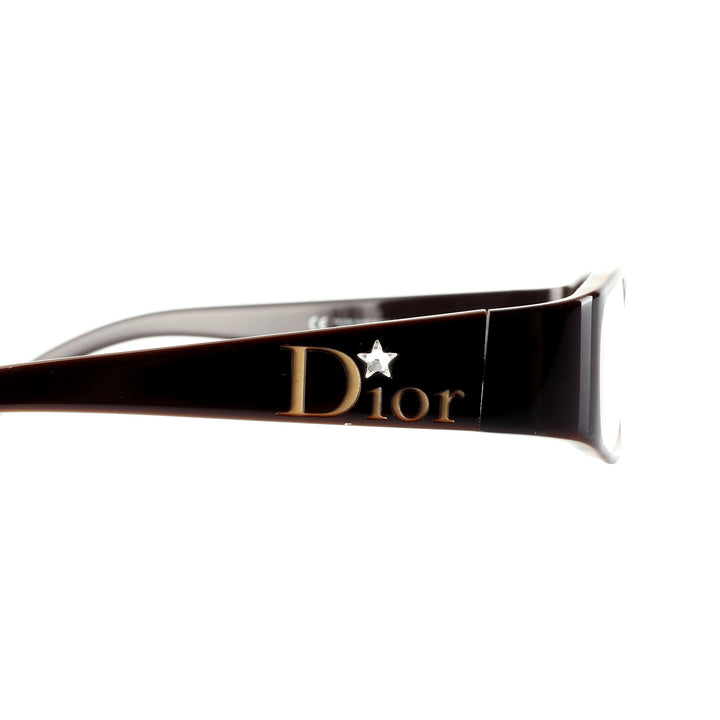 Christian Dior 00s Brown Crystal Star Flat detal logo Dior z kryształową gwiazdą