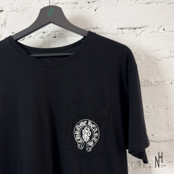 Chrome Hearts American Flag Dagger T-shirt czarno-biała N-Hype.