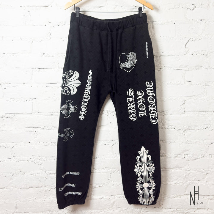 Chrome Hearts Black Sweatpants N-Hype męskie joggers streetwear