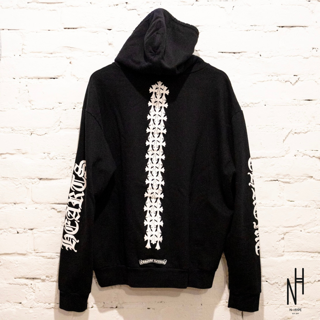 Chrome Hearts Cemetery Cross Hoodie Black N-Hype streetwear men's fashion sweatshirt