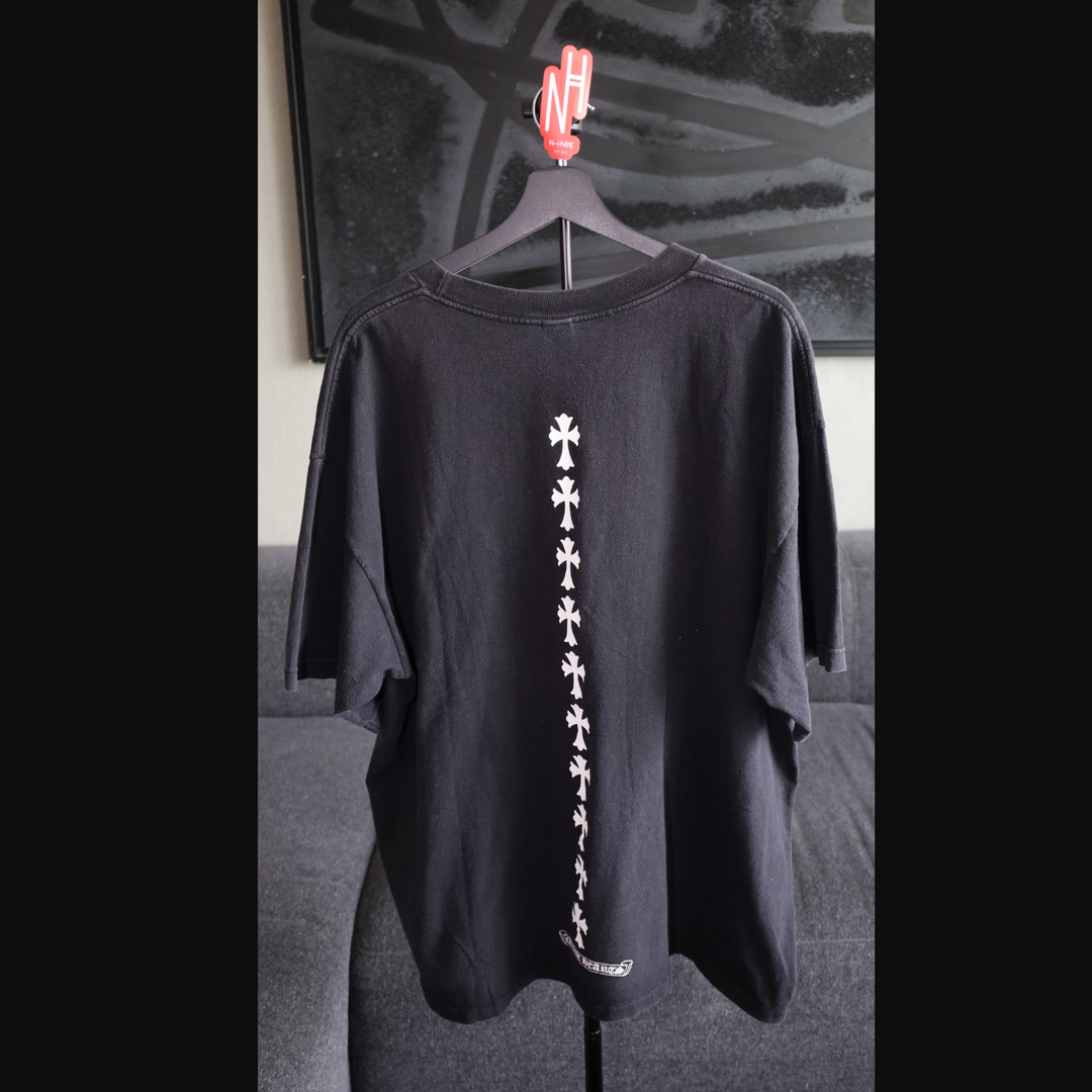 Chrome Hearts Cemetery Cross Logo Vintage Tee czarna koszulka męska N-Hype