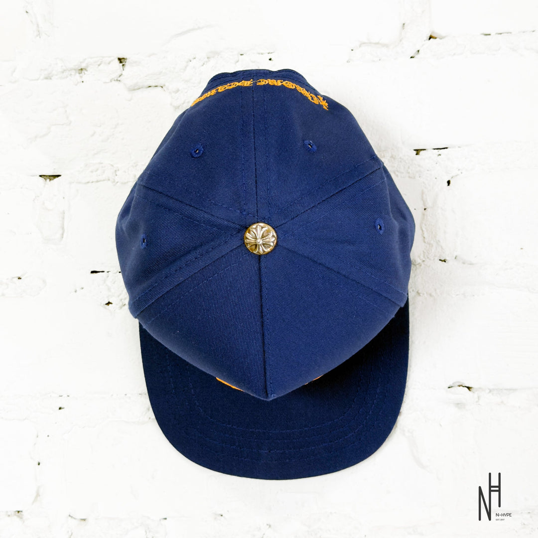 Chrome Hearts CH Blue & Gold Logo Trucker Hat czapka truckerowa męska N-Hype