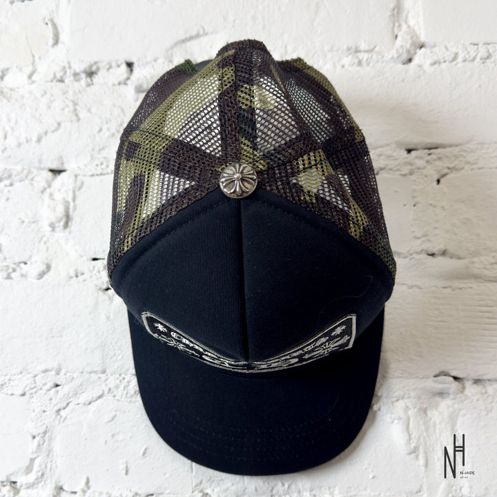 Chrome Hearts CH Hollywood Trucker Hat Black Camo N-Hype streetwear cap