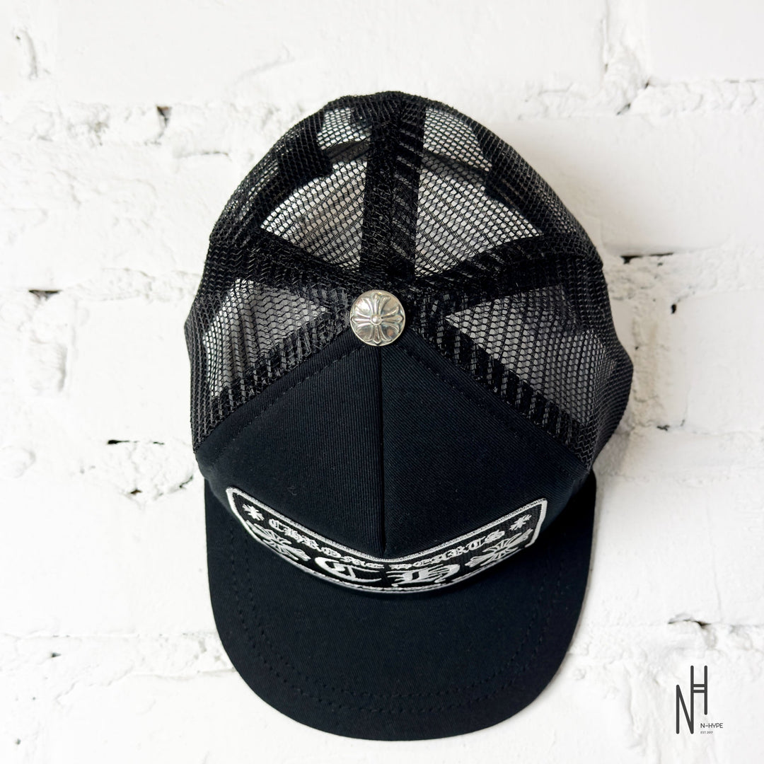 Chrome Hearts CH Hollywood Trucker Hat Black / Black z daszkiem N-Hype.