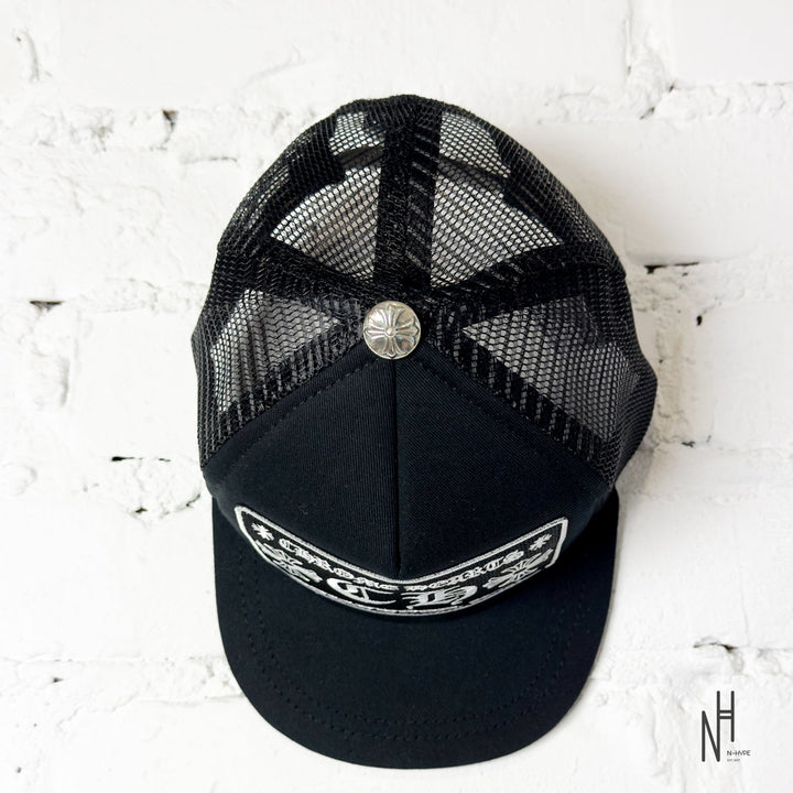 Chrome Hearts CH Hollywood Trucker Hat Black / Black z daszkiem N-Hype.