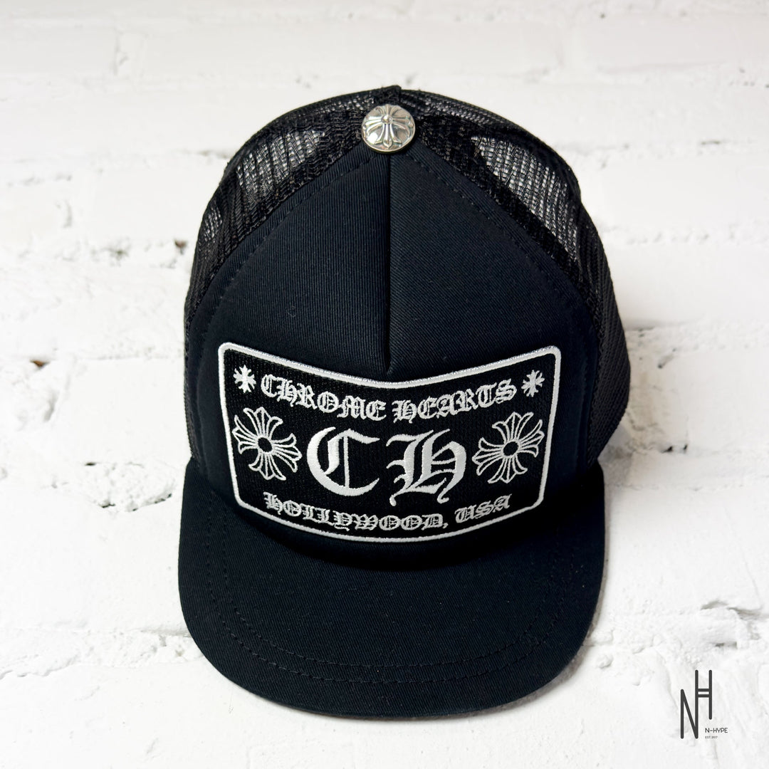 Chrome Hearts CH Hollywood Trucker Hat Black / Black kapelusz męski N-Hype