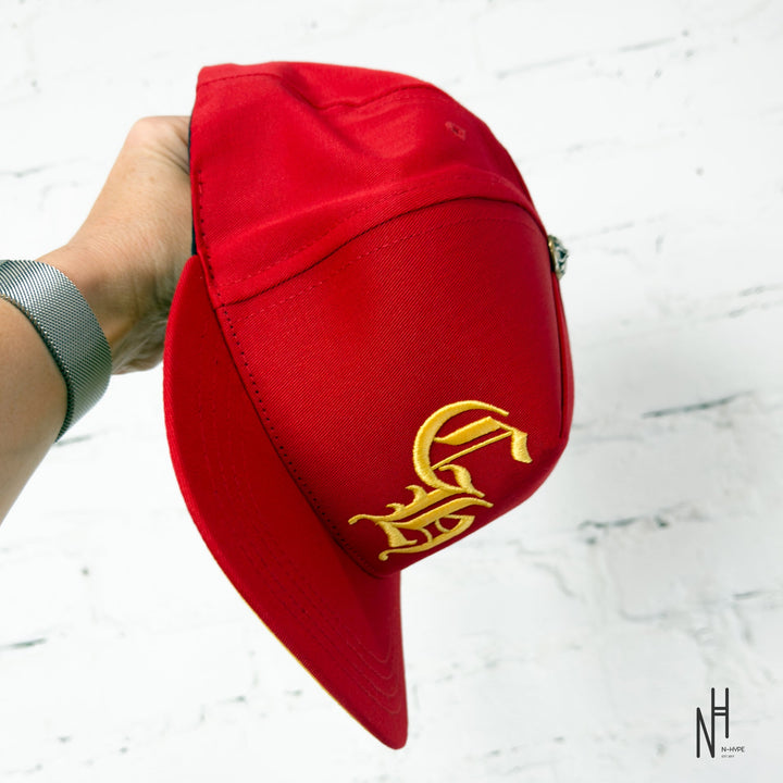 Chrome Hearts CH Red & Gold Logo Trucker Hat czerwono-złota czapka trucker N-Hype