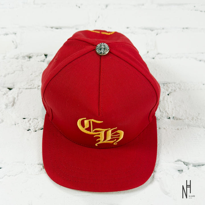 Chrome Hearts CH Red & Gold Logo Trucker Hat czerwony z logo N-Hype.