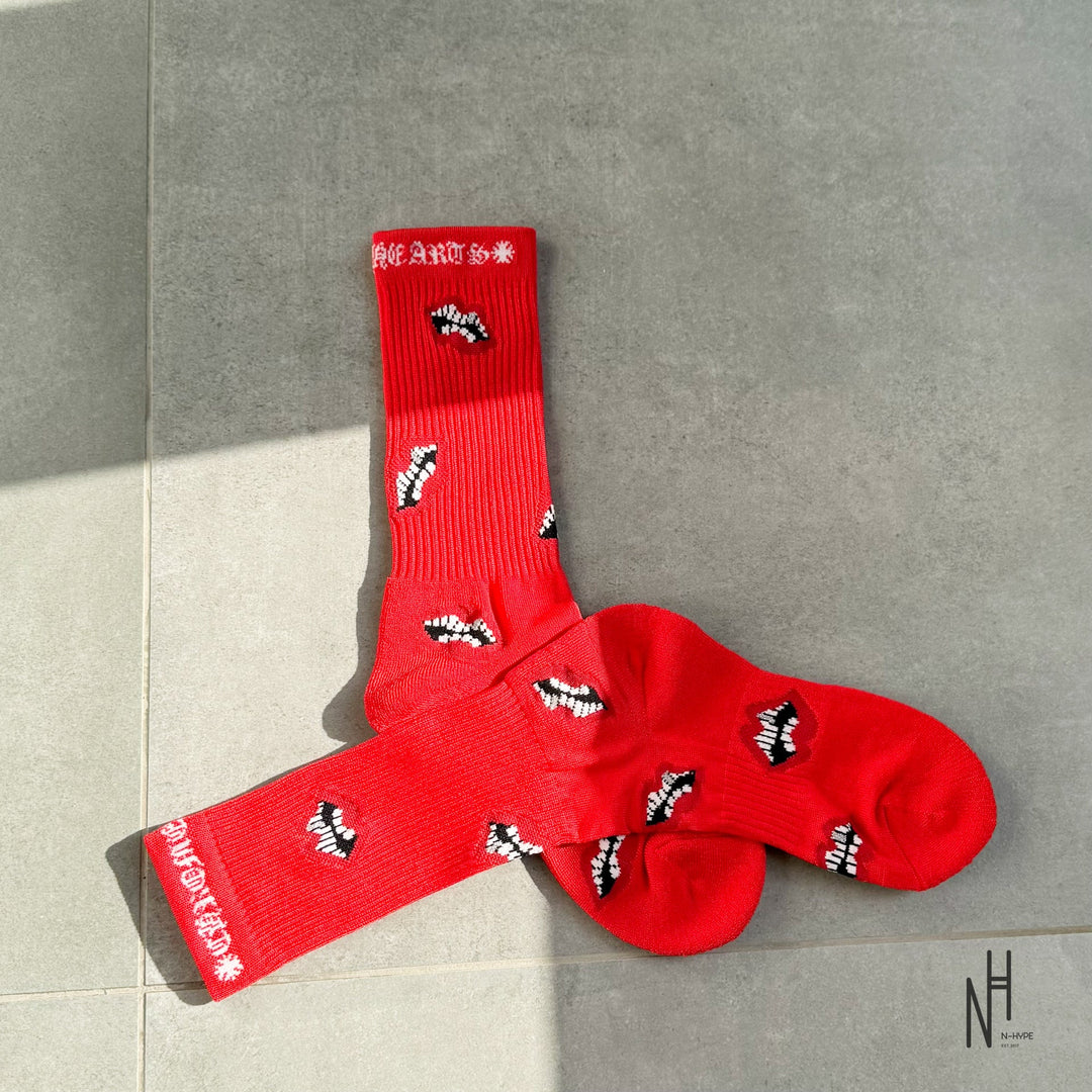 Chrome Hearts Chomper Socks czerwone N-Hype