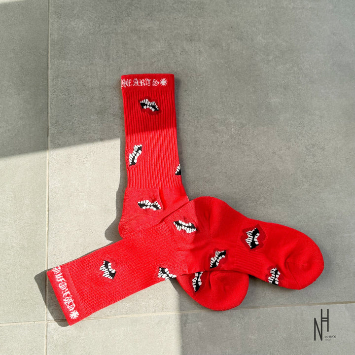Chrome Hearts Chomper Socks czerwone N-Hype