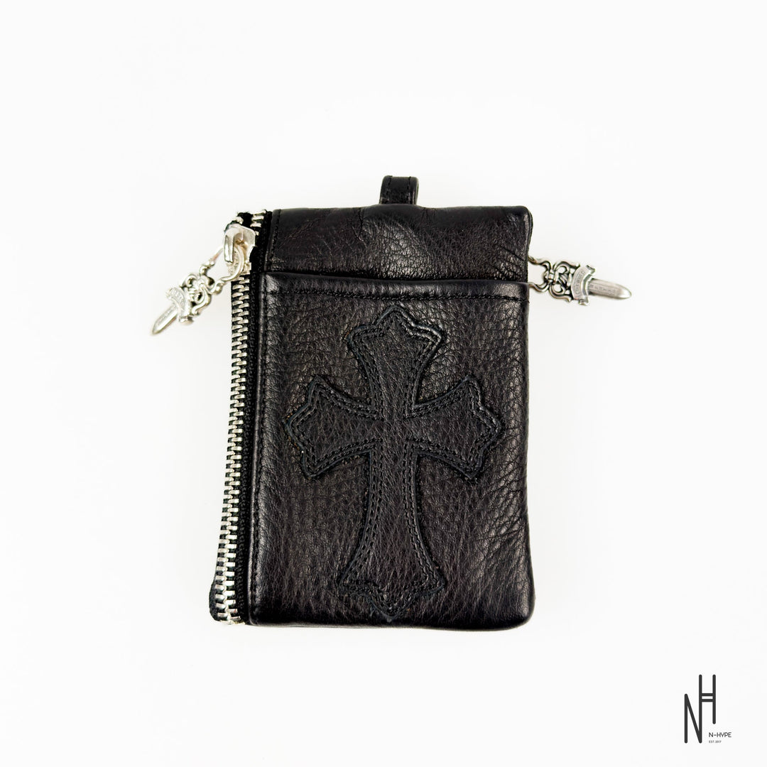 Chrome Hearts Double Zip Dagger Leather Wallet Black - N-Hype