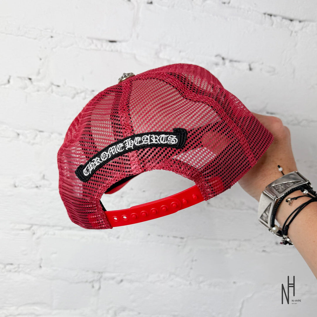 Chrome Hearts Eyechart Trucker Hat Red/White/Red z N-Hype.