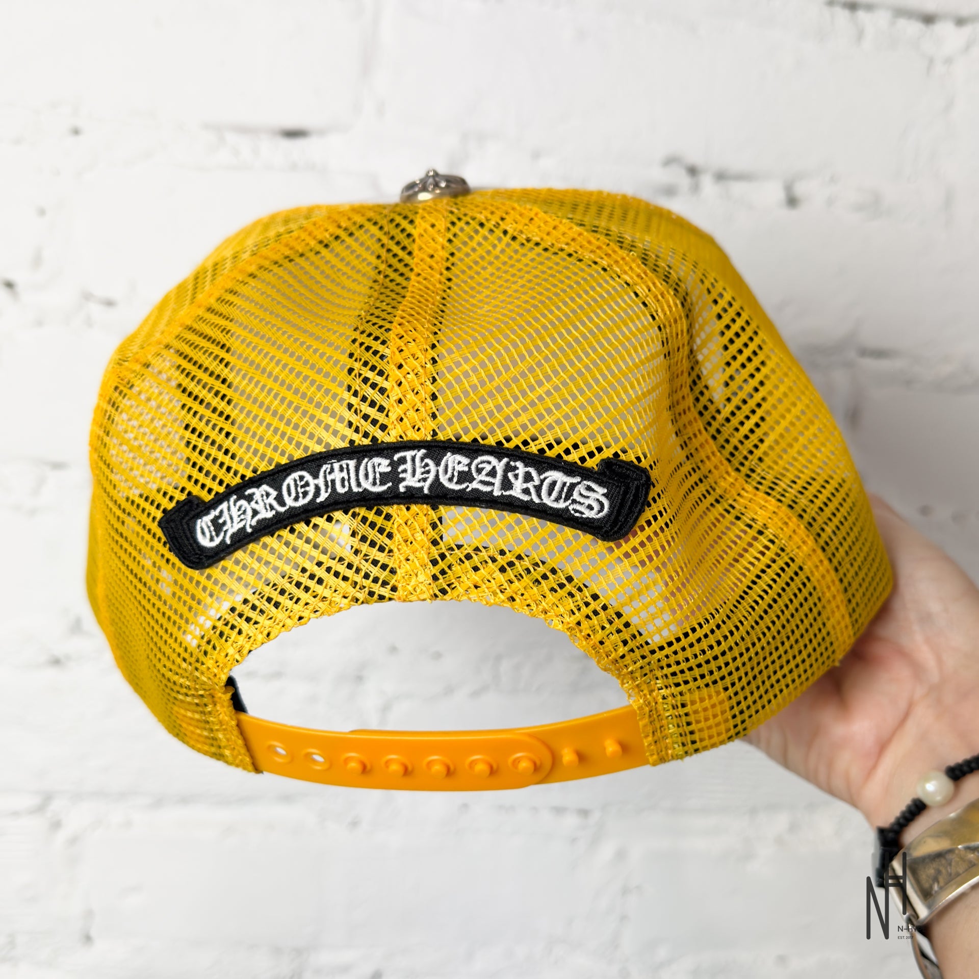 Chrome Hearts Eyechart Trucker Hat Yellow/White/Red | N-Hype