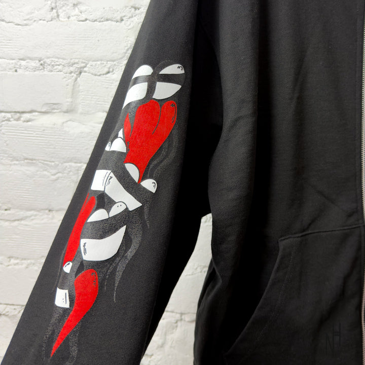 Chrome Hearts Heartsleeve Zip Hoodie Black N-Hype streetwear czarny zip-up