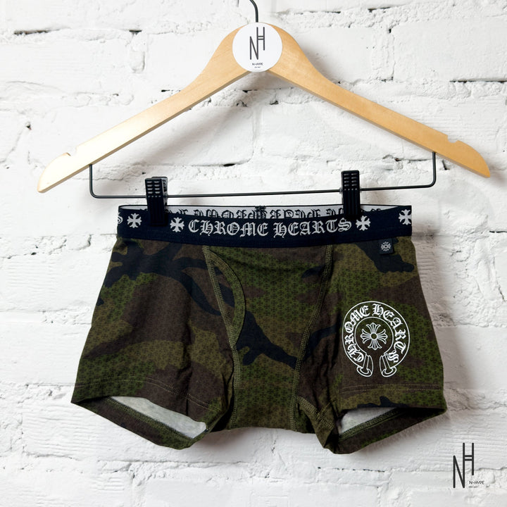 Chrome Hearts Horseshoe Boxer Briefs Camo N-Hype streetwear męskie slipy camouflage