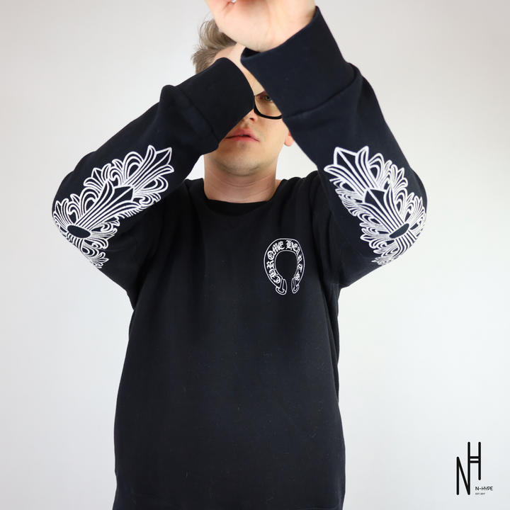 Chrome Hearts Horseshoe Crewneck Logo Black koszulka męska N-Hype