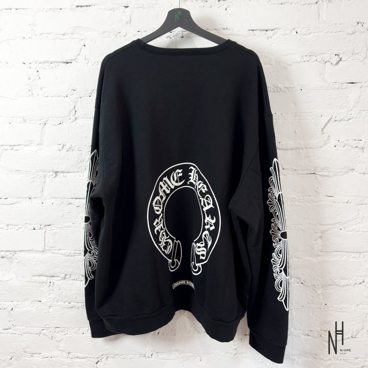 Chrome Hearts Horseshoe Floral Crewneck Black koszulka męska N-Hype