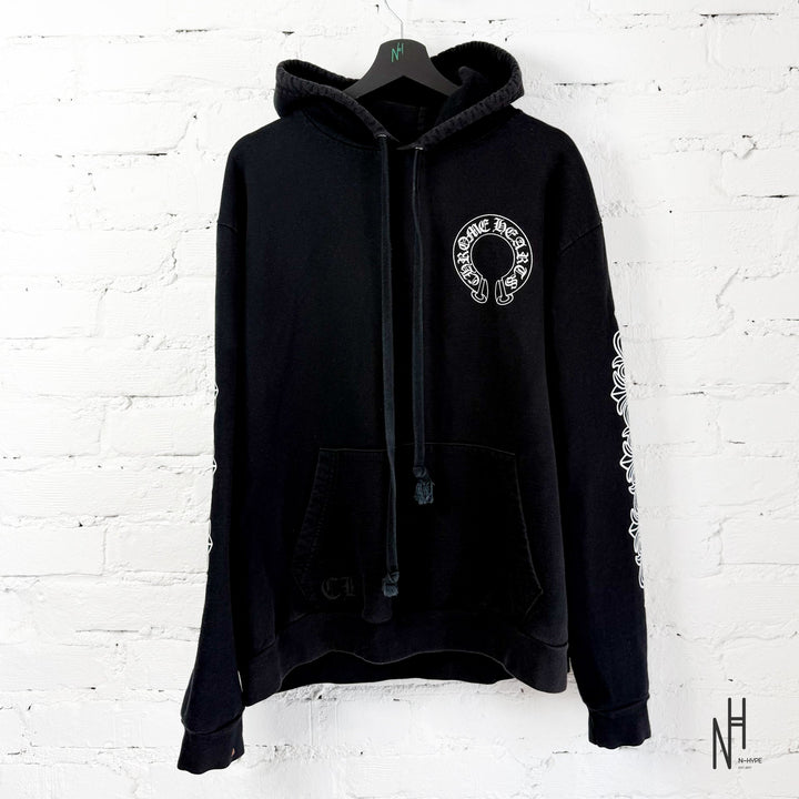 Chrome Hearts Horseshoe Floral Hoodie Black N-Hype streetwear hoodie.