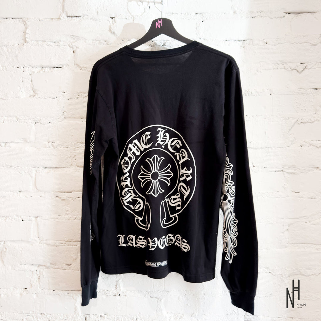 Chrome Hearts Horseshoe Floral Las Vegas Black Longsleeve T-Shirt N-Hype.