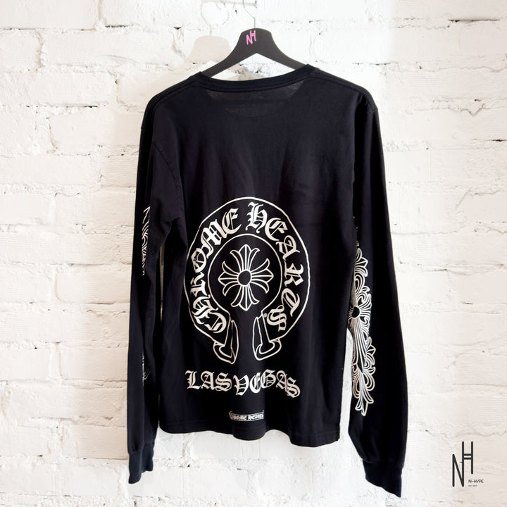 Chrome Hearts Horseshoe Floral Las Vegas Black Longsleeve T-Shirt N-Hype.