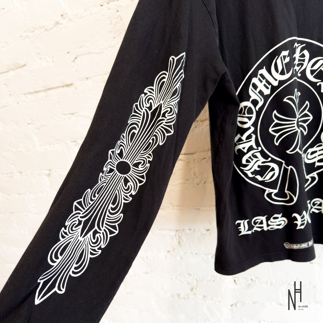 Chrome Hearts Horseshoe Floral Las Vegas Black Longsleeve T-Shirt N-Hype streetwear.