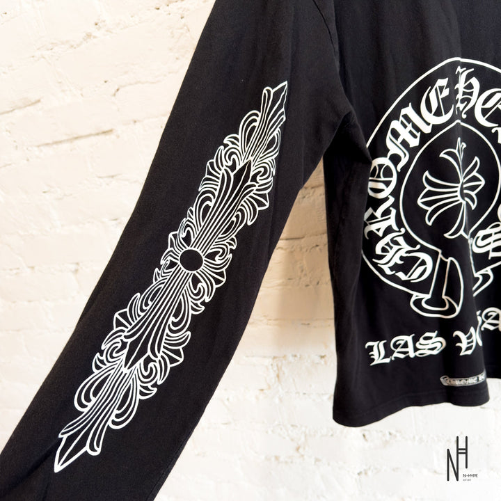 Chrome Hearts Horseshoe Floral Las Vegas Black Longsleeve T-Shirt N-Hype streetwear.