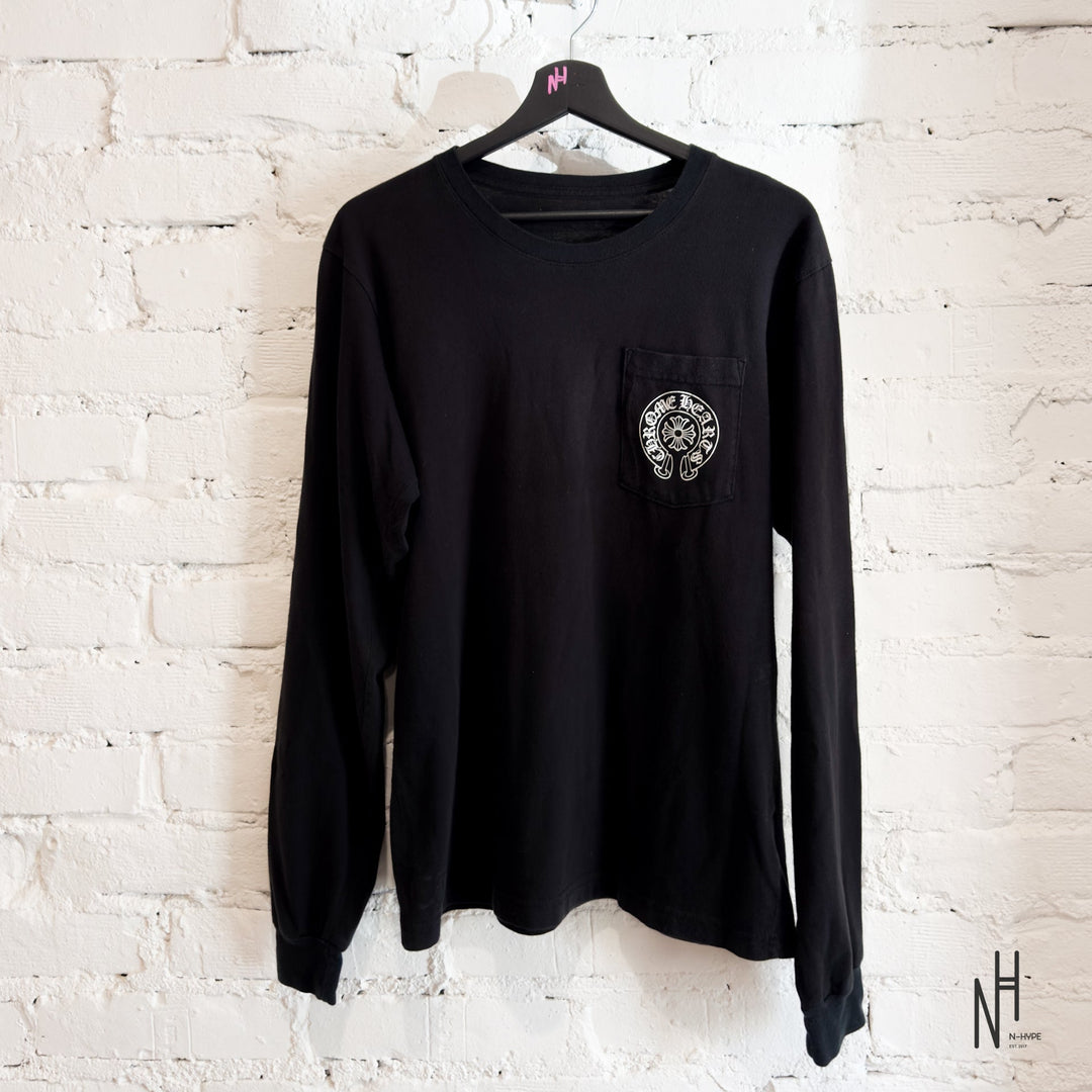 Chrome Hearts Horseshoe Floral Las Vegas Black Longsleeve T-Shirt N-Hype streetwear.