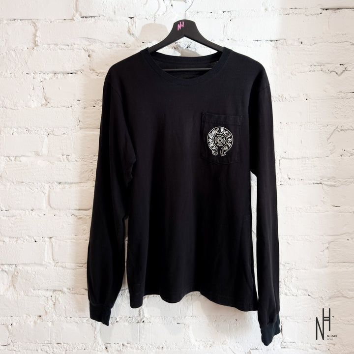 Chrome Hearts Horseshoe Floral Las Vegas Black Longsleeve T-Shirt N-Hype streetwear.