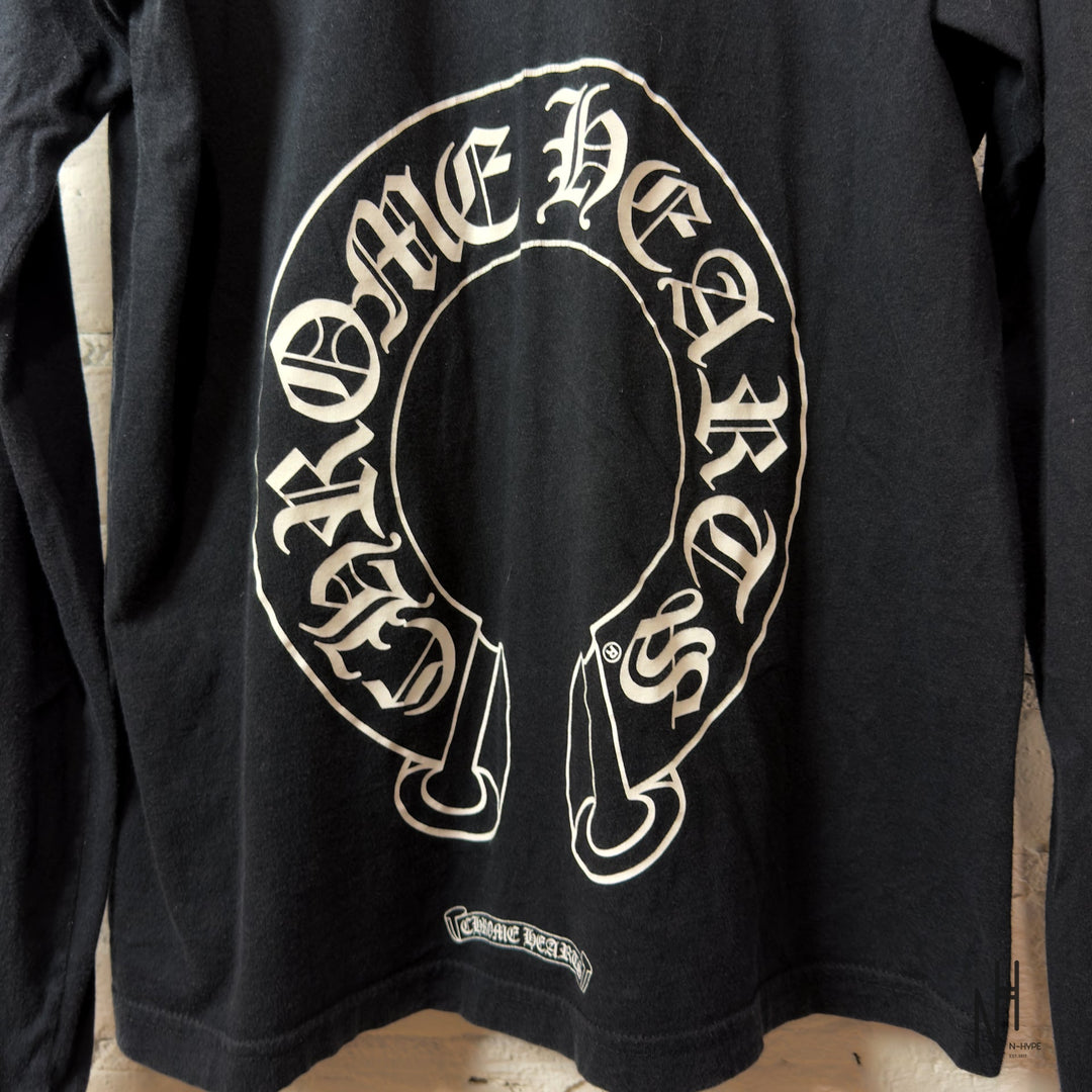 Chrome Hearts Horseshoe Floral Long Sleeve Black koszulka męska N-Hype