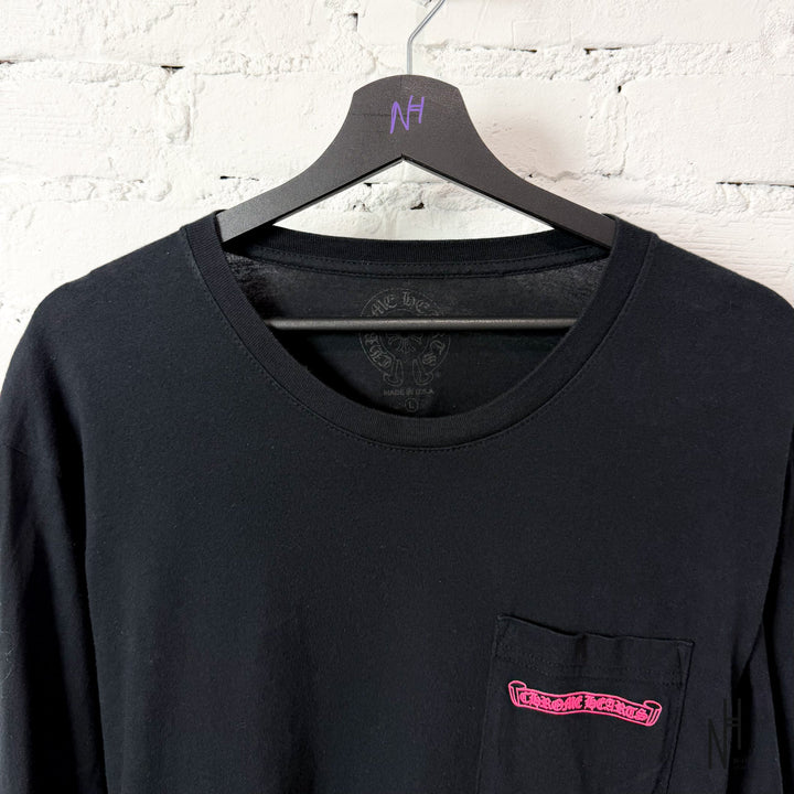 Chrome Hearts Long Sleeve Pocket Crew Pink Black koszulka męska N-Hype