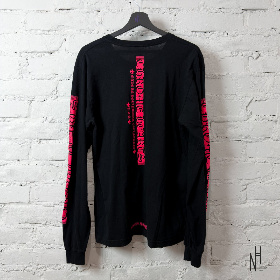 Chrome Hearts Long Sleeve Pocket Crew Pink Black koszulka męska N-Hype