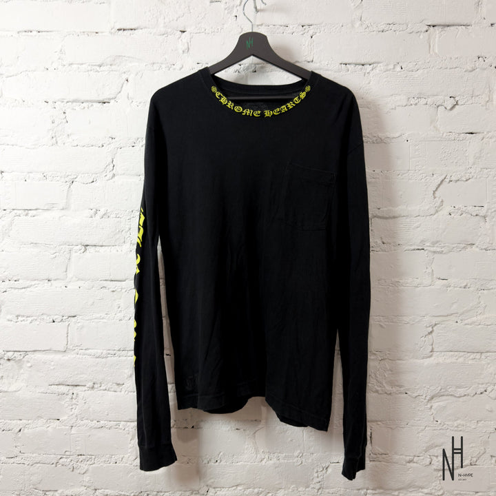 Chrome Hearts Long Sleeve Pocket Crew Yellow Black koszulka męska N-Hype