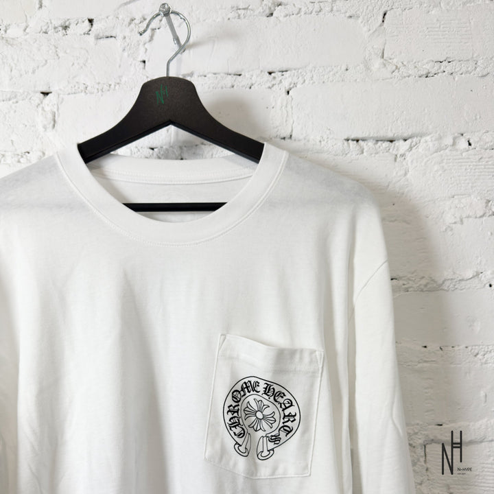 Chrome Hearts Longsleeve White Horseshoe koszulka męska N-Hype