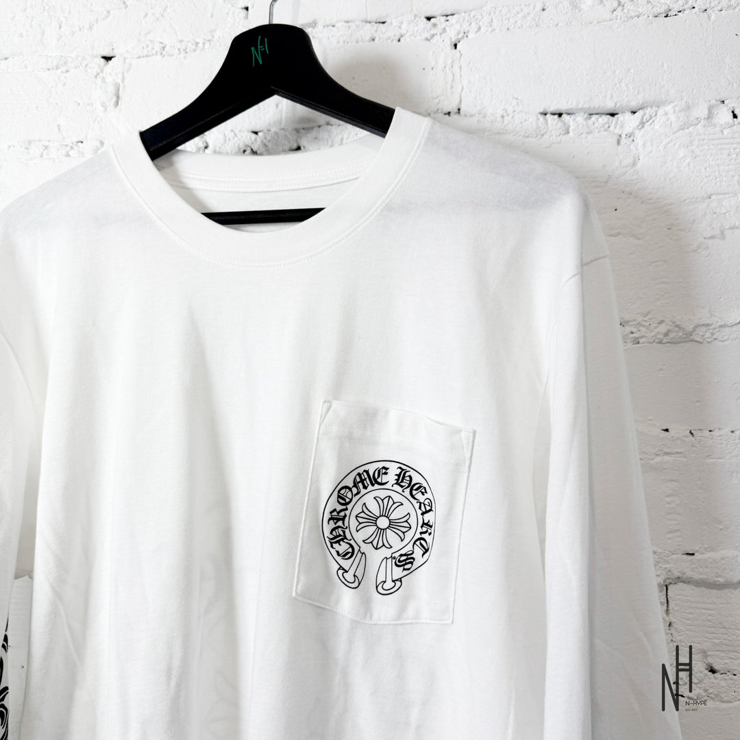 Chrome Hearts Longsleeve White Horseshoe koszulka męska N-Hype