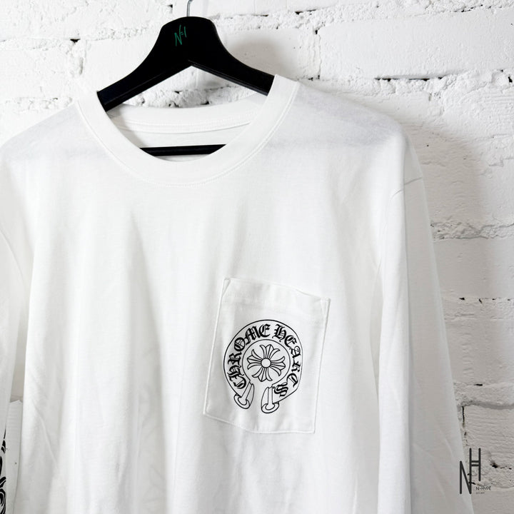 Chrome Hearts Longsleeve White Horseshoe koszulka męska N-Hype