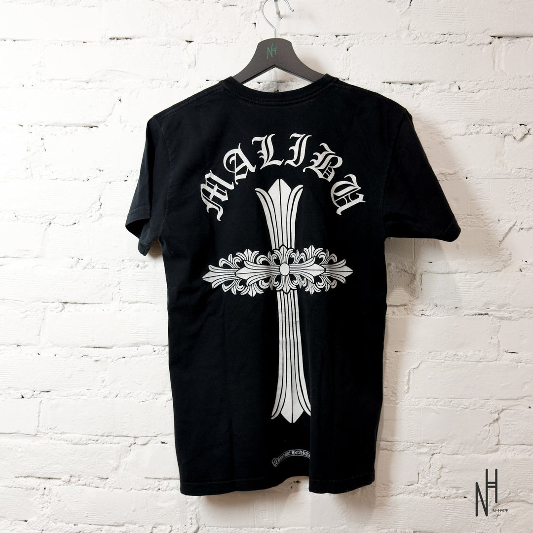 Chrome Hearts Malibu Exclusive Cross Logo T-shirt czarna męska N-Hype