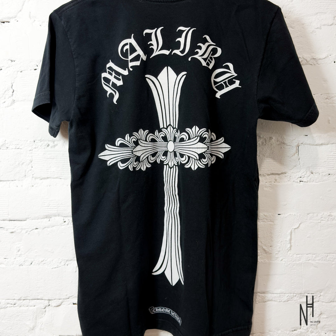 Chrome Hearts Malibu Exclusive Cross Logo T-shirt czarna męska N-Hype.