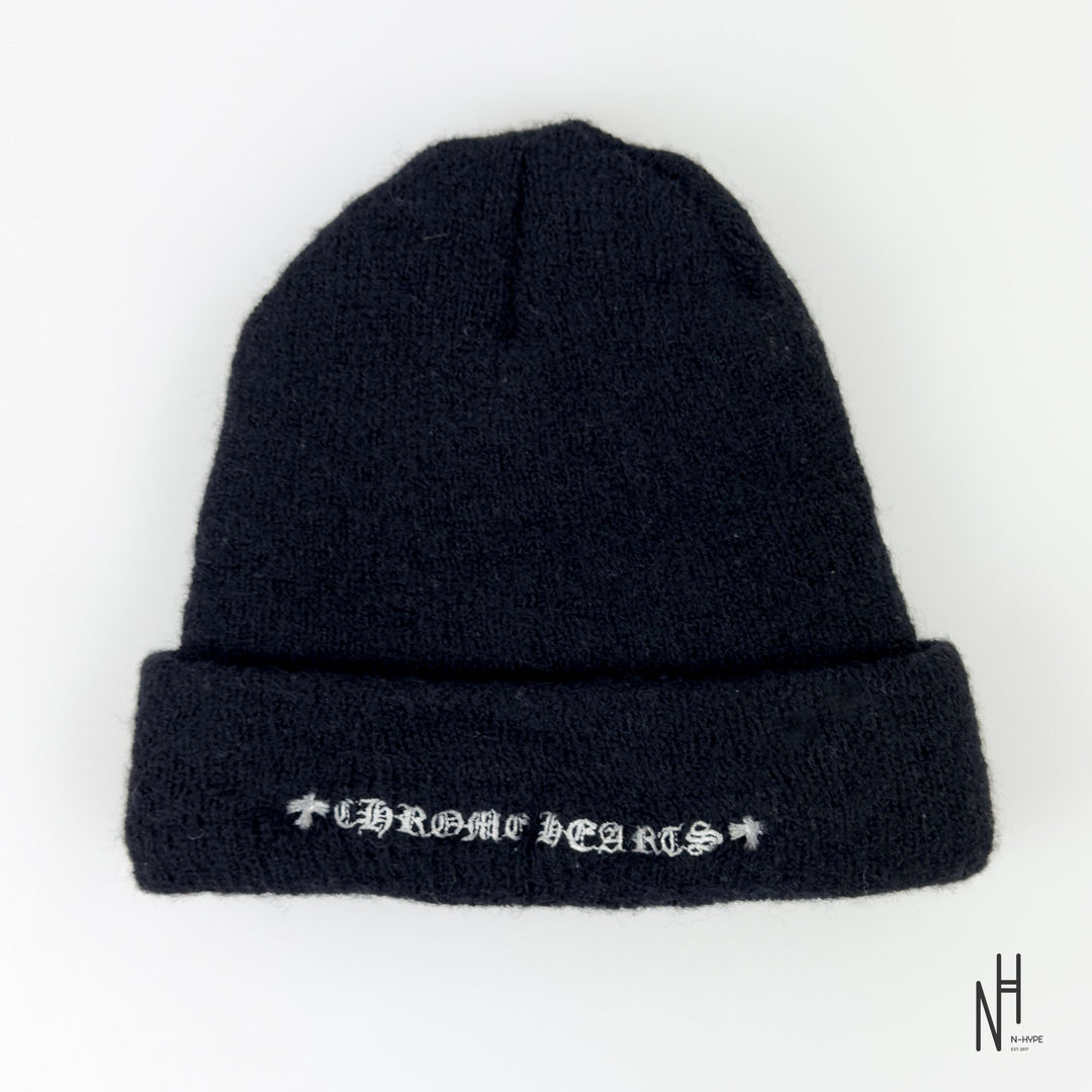 Chrome Hearts Maltese Cross Beanie czarna z logo N-Hype
