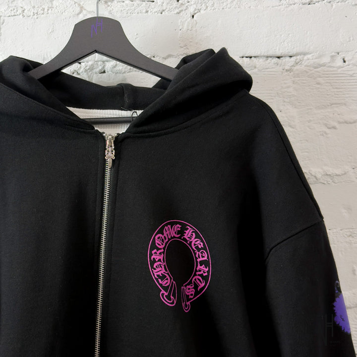 Chrome Hearts Matty Boy Black Zip Hoodie N-Hype unisex casual streetwear fashion sweatshirt.