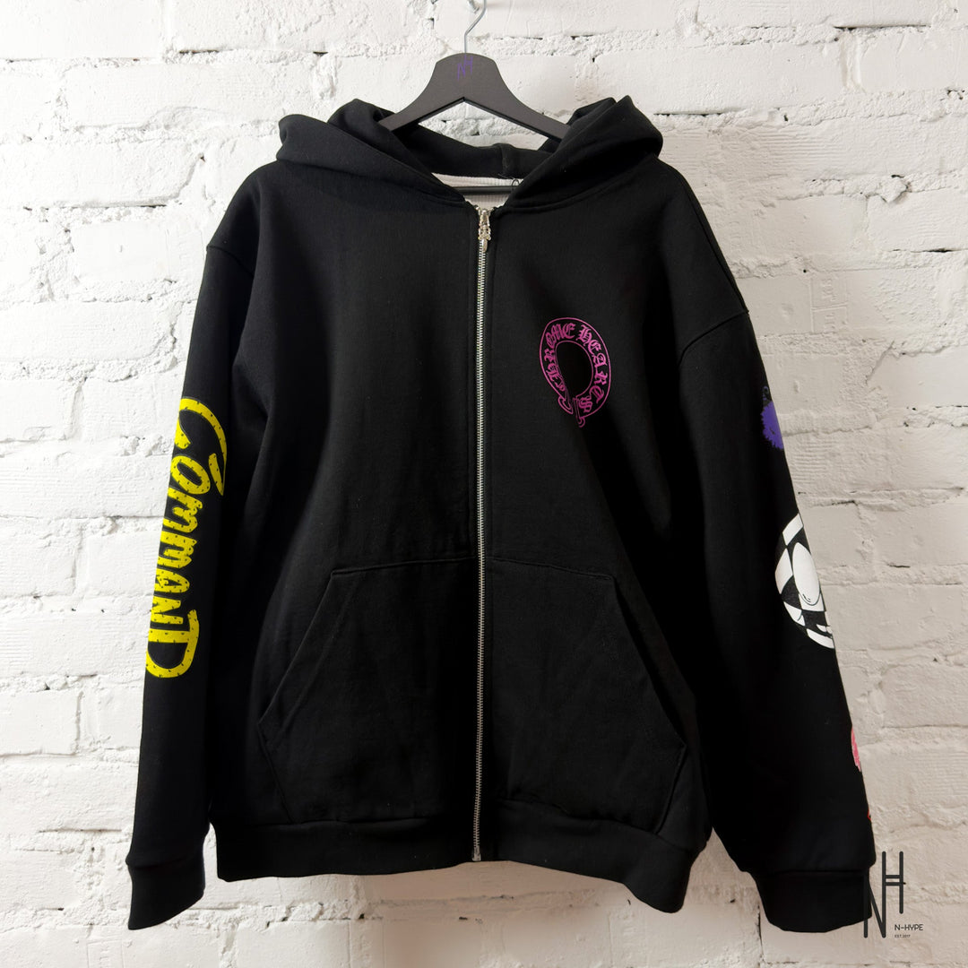 Chrome Hearts Matty Boy Black Zip Hoodie N-Hype streetwear hoodie men's fashion trend black zip sweatshirt.
