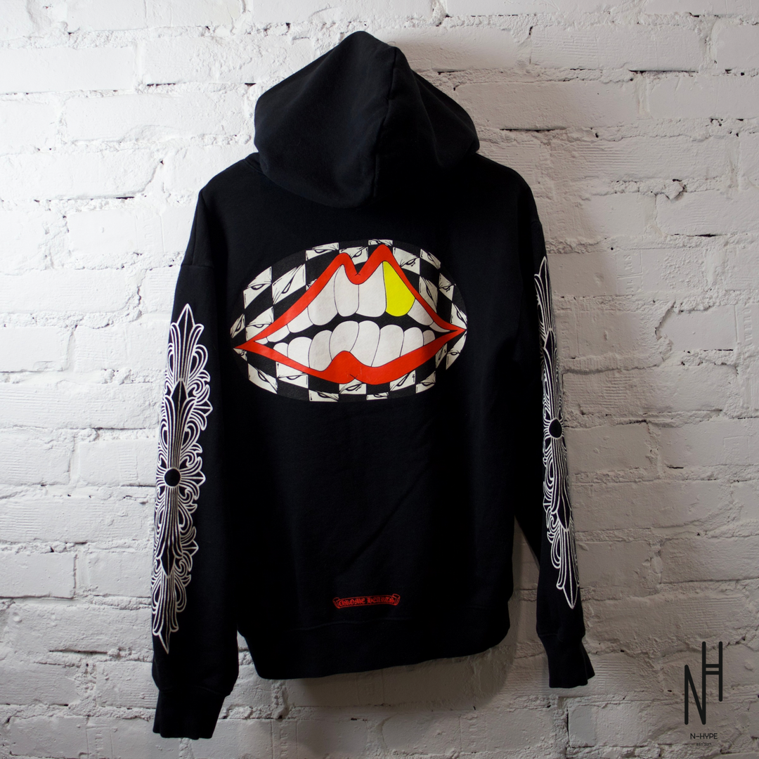 Chrome Hearts Matty Boy Flower Chomper Hoodie Black N-Hype streetwear.
